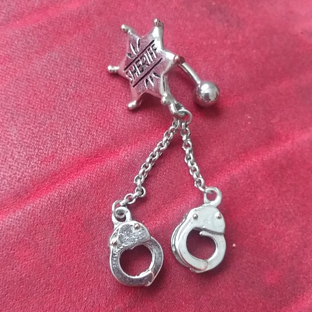 Sheriff handcuffs Bellybutton ring